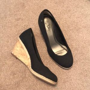 Life Stride black wedges, size 8.